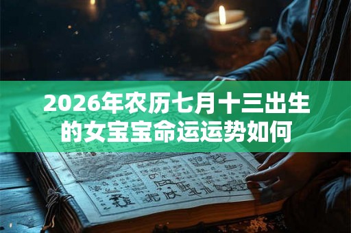 2026年农历七月十三出生的女宝宝命运运势如何