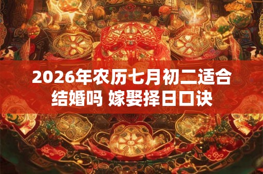 2026年农历七月初二适合结婚吗 嫁娶择日口诀 2026年农历七月初二适合结婚吗 嫁娶择日口诀