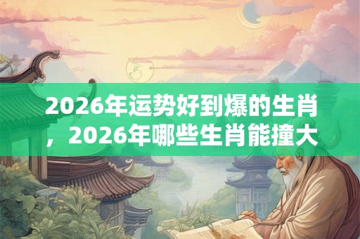 2026年运势好到爆的生肖，2026年哪些生肖能撞大运？