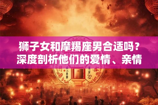 狮子女和摩羯座男合适吗?深度剖析他们的爱情、亲情和友情关系 狮子女和摩羯座男合适吗?深度剖析他们的爱情、亲情和友情关系