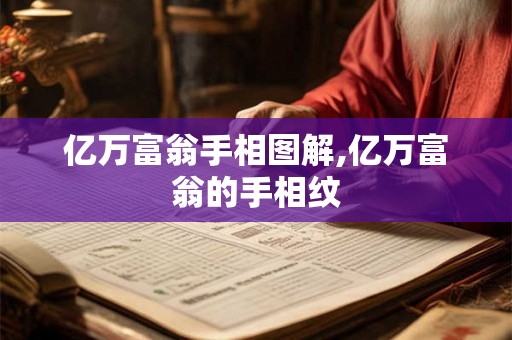 亿万富翁手相图解,亿万富翁的手相纹