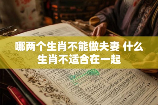 哪两个生肖不能做夫妻 什么生肖不适合在一起