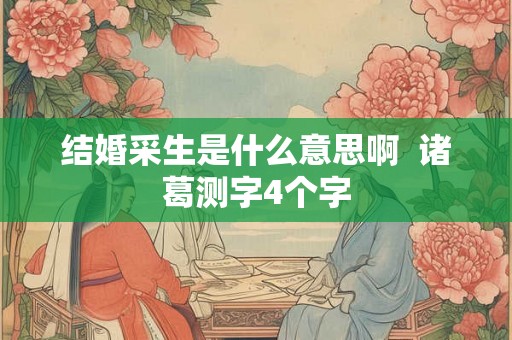 结婚采生是什么意思啊  诸葛测字4个字