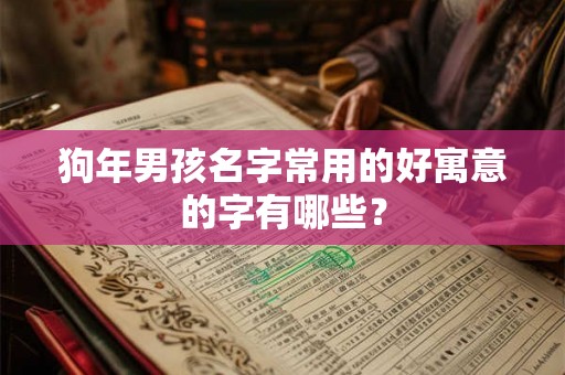 狗年男孩名字常用的好寓意的字有哪些？