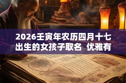 2026壬寅年农历四月十七出生的女孩子取名  优雅有涵养