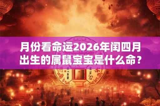月份看命运2026年闰四月出生的属鼠宝宝是什么命？
