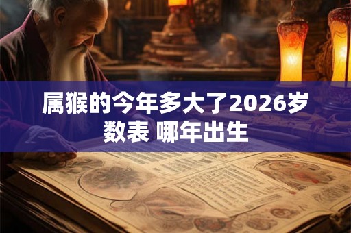 属猴的今年多大了2026岁数表 哪年出生