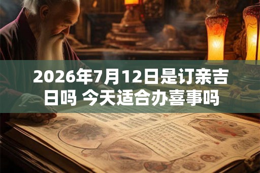 2026年7月12日是订亲吉日吗 今天适合办喜事吗