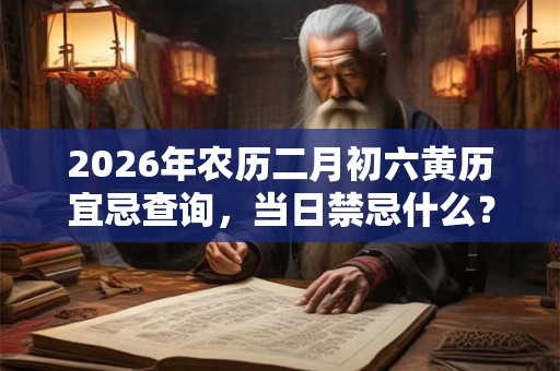 2026年农历二月初六黄历宜忌查询,当日禁忌什么? 2026年农历二月初六黄历宜忌查询,当日禁忌什么?