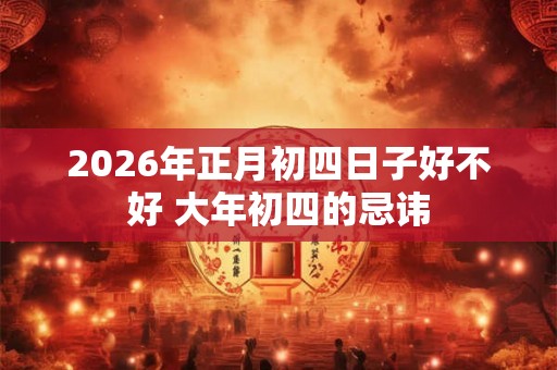 2026年正月初四日子好不好 大年初四的忌讳
