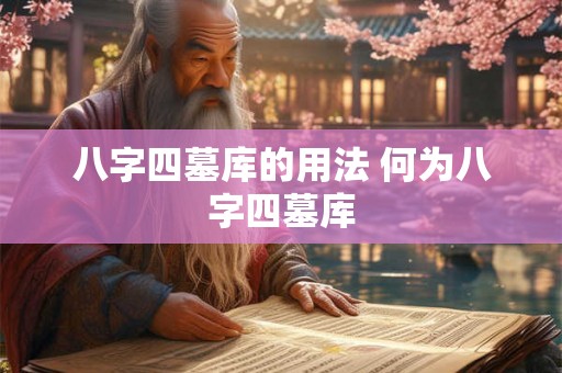 八字四墓库的用法 何为八字四墓库
