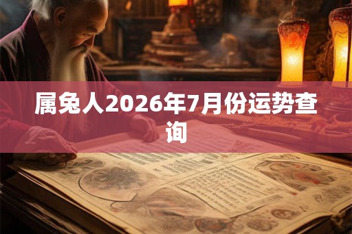 属兔人2026年7月份运势查询