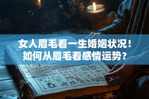 女人眉毛看一生婚姻状况！如何从眉毛看感情运势？