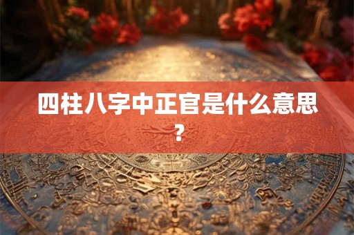 四柱八字中正官是什么意思？