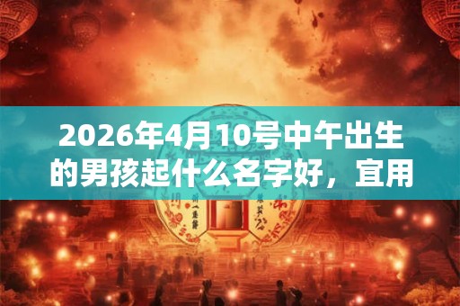 2026年4月10号中午出生的男孩起什么名字好，宜用哪些名字呢？