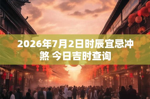 2026年7月2日时辰宜忌冲煞 今日吉时查询