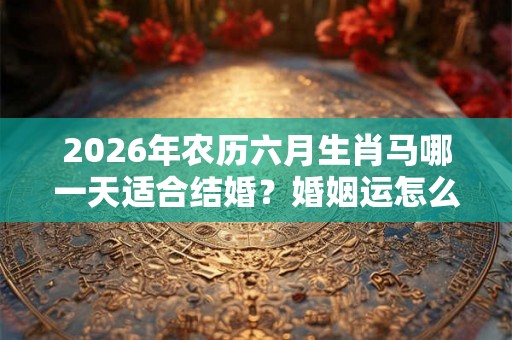 2026年农历六月生肖马哪一天适合结婚？婚姻运怎么样？