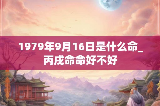 1979年9月16日是什么命_丙戌命命好不好 1979年9月16日是什么命_丙戌命命好不好
