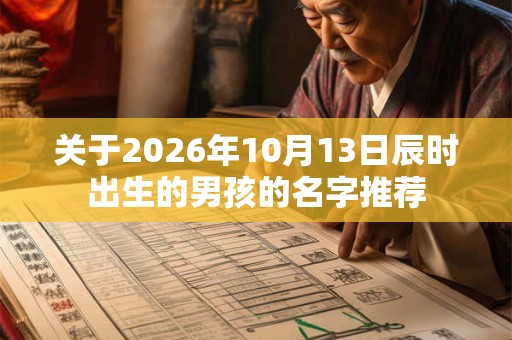 关于2026年10月13日辰时出生的男孩的名字推荐