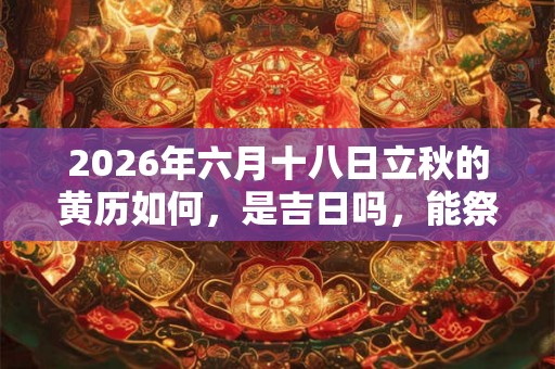 2026年六月十八日立秋的黄历如何，是吉日吗，能祭祖吗？