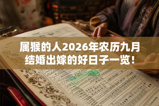 属猴的人2026年农历九月结婚出嫁的好日子一览！
