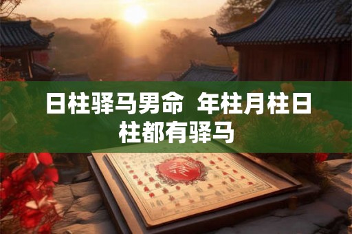 日柱驿马男命  年柱月柱日柱都有驿马