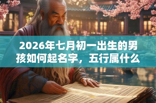 2026年七月初一出生的男孩如何起名字，五行属什么