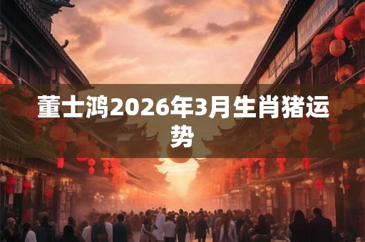 董士鸿2026年3月生肖猪运势