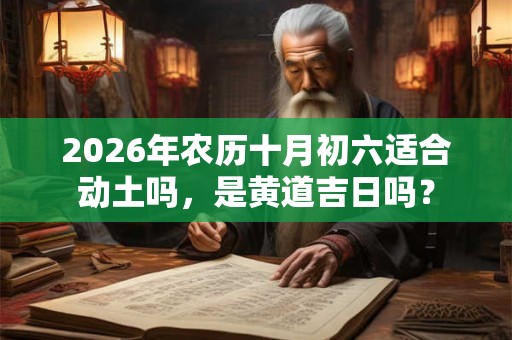 2026年农历十月初六适合动土吗，是黄道吉日吗？