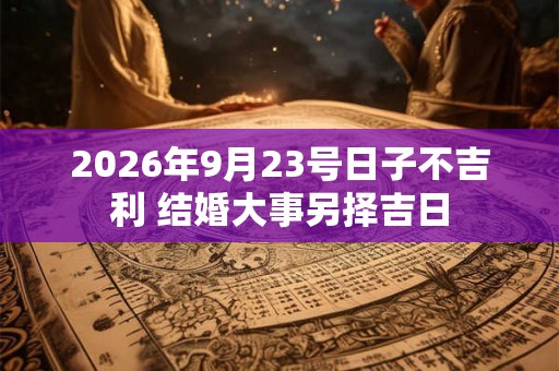 2026年9月23号日子不吉利 结婚大事另择吉日