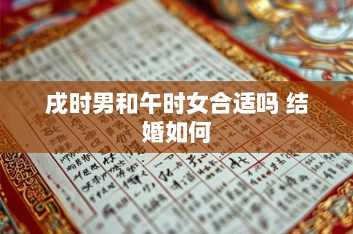 戌时男和午时女合适吗 结婚如何