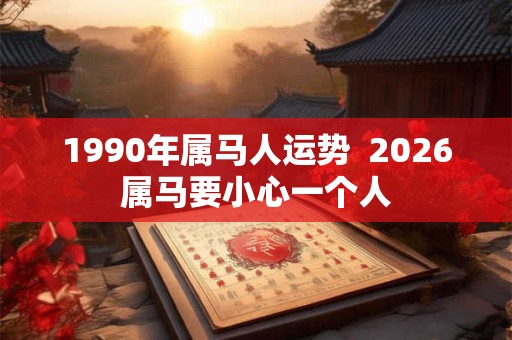 1990年属马人运势  2026属马要小心一个人