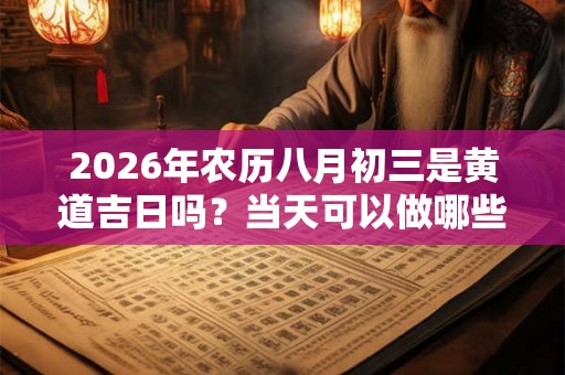 2026年农历八月初三是黄道吉日吗？当天可以做哪些事？