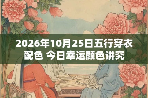 2026年10月25日五行穿衣配色 今日幸运颜色讲究