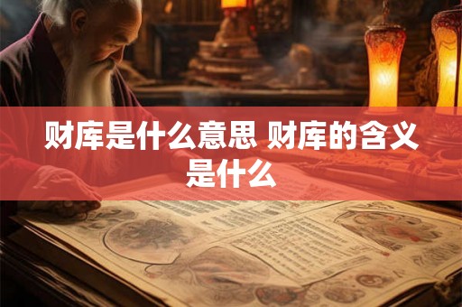财库是什么意思 财库的含义是什么