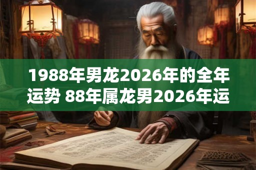 1988年男龙2026年的全年运势 88年属龙男2026年运气详解 1988年男龙2026年的全年运势 88年属龙男2026年运气详解