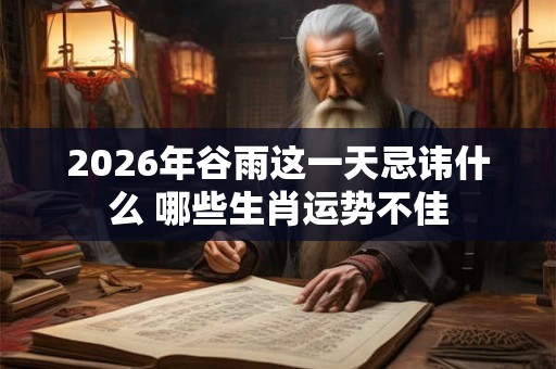 2026年谷雨这一天忌讳什么 哪些生肖运势不佳