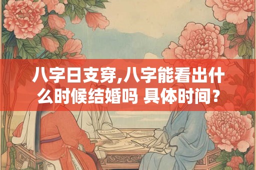 八字日支穿,八字能看出什么时候结婚吗 具体时间？