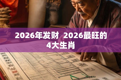 2026年发财  2026最旺的4大生肖