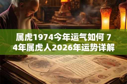 属虎1974今年运气如何 74年属虎人2026年运势详解 属虎1974今年运气如何 74年属虎人2026年运势详解
