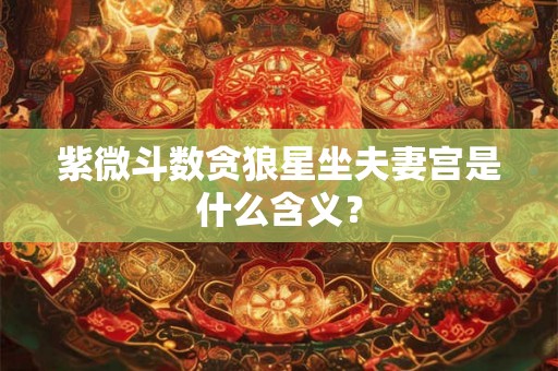 紫微斗数贪狼星坐夫妻宫是什么含义？