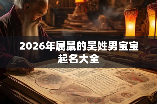 2026年属鼠的吴姓男宝宝起名大全