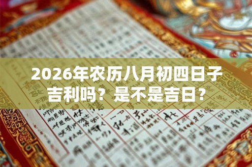 2026年农历八月初四日子吉利吗？是不是吉日？