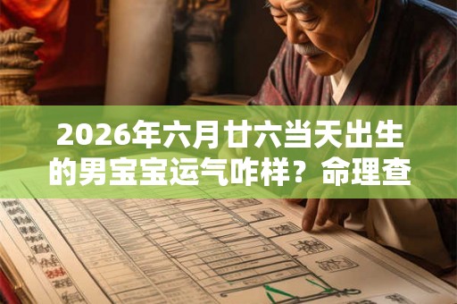 2026年六月廿六当天出生的男宝宝运气咋样？命理查询