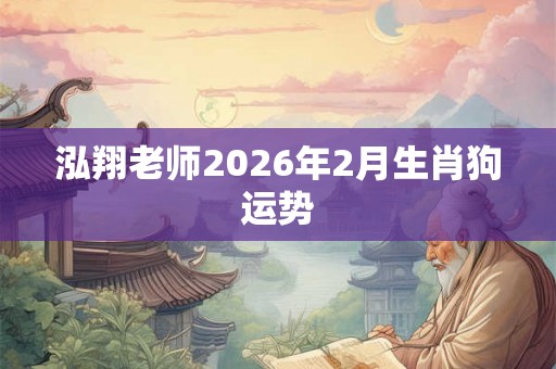 泓翔老师2026年2月生肖狗运势
