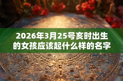 2026年3月25号亥时出生的女孩应该起什么样的名字 2026年3月25号亥时出生的女孩应该起什么样的名字