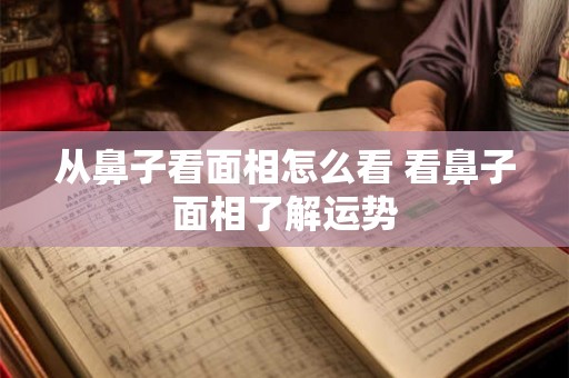 从鼻子看面相怎么看 看鼻子面相了解运势