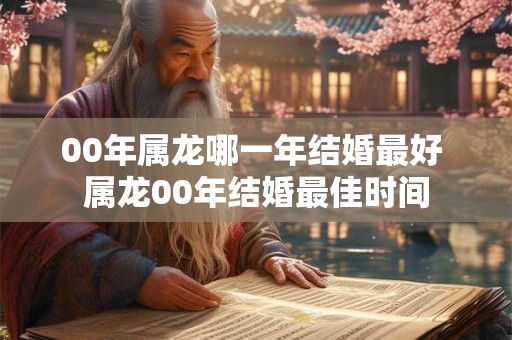 00年属龙哪一年结婚最好 属龙00年结婚最佳时间