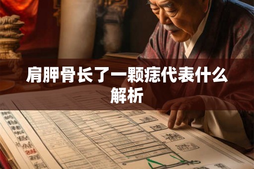 肩胛骨长了一颗痣代表什么解析 肩胛骨长了一颗痣代表什么解析