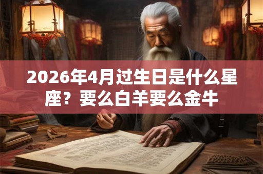 2026年4月过生日是什么星座？要么白羊要么金牛